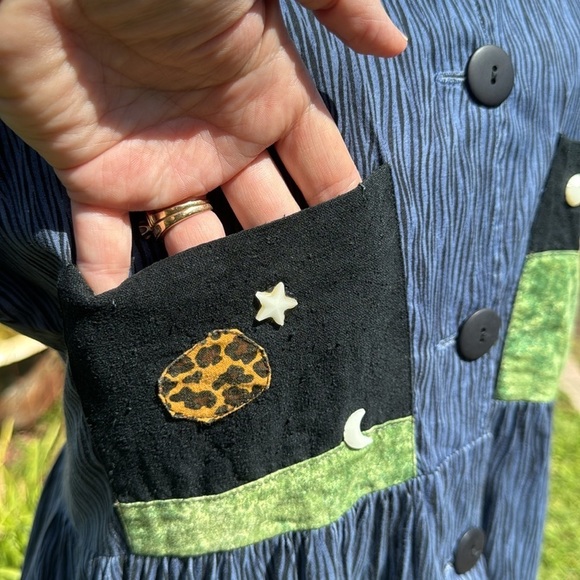 Kim Messier Retro Y2K Vintage Casual Abstract MIDI Art to wear Dress Small - Picture 6 of 11